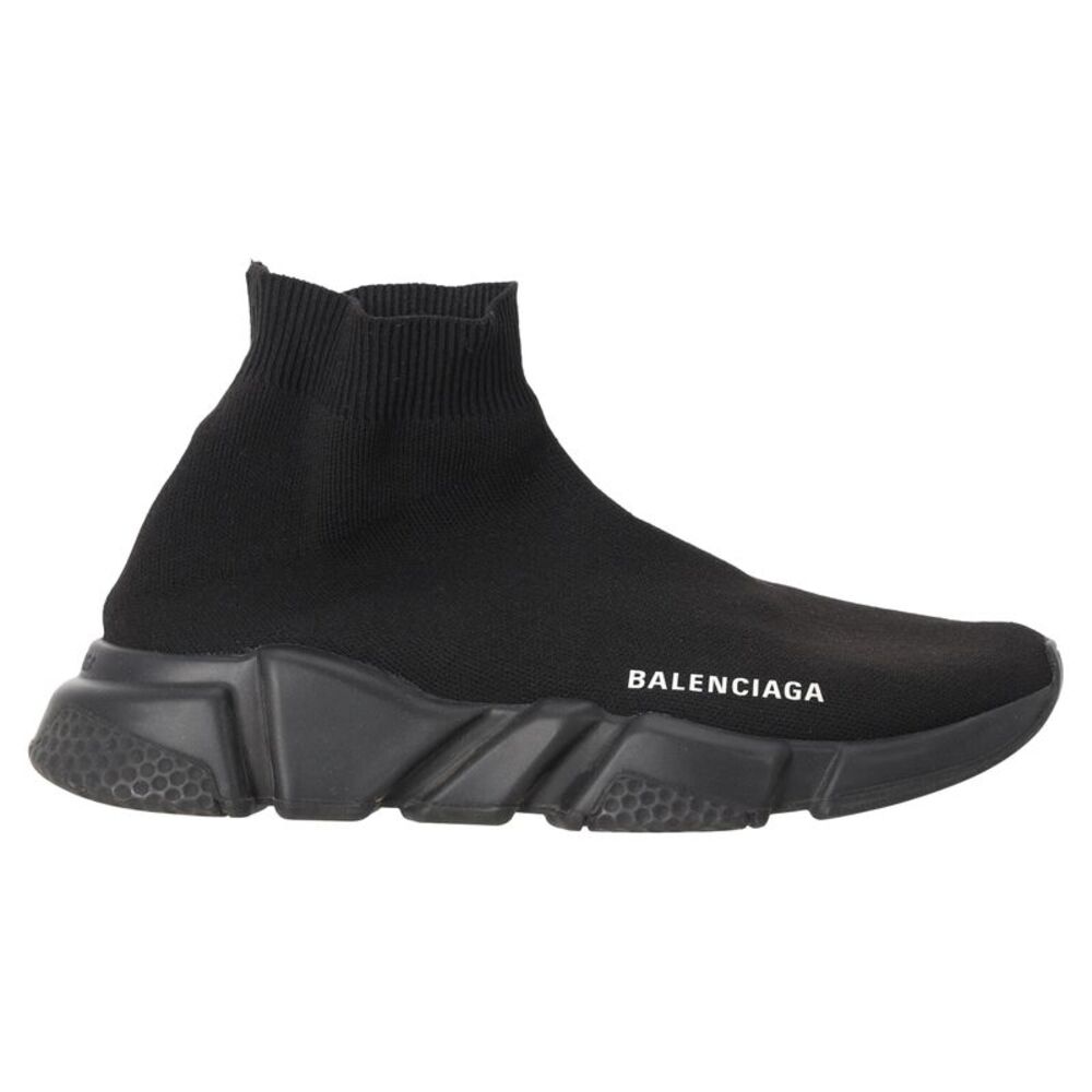 Balenciaga Speed Trainer Shoes in Black Polyester